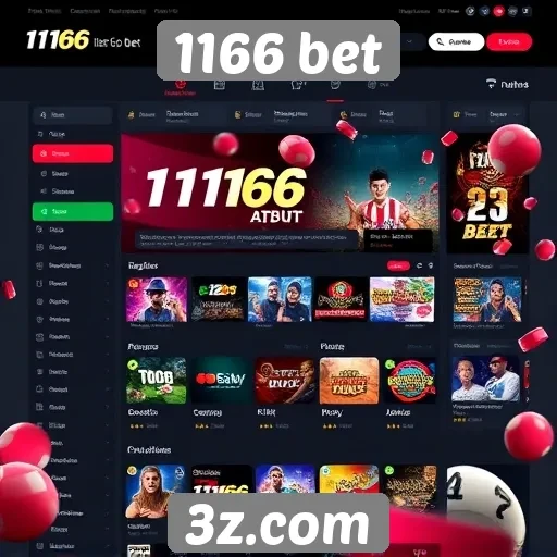 Interatividade e design do site 1166 bet